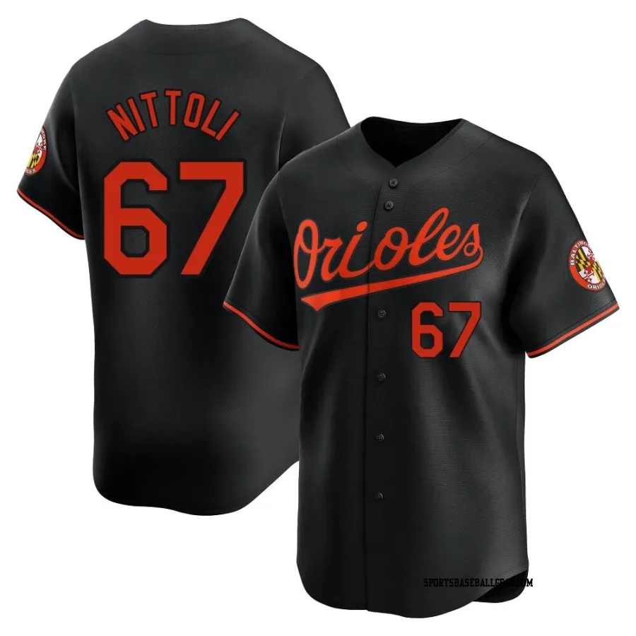 Vinny Nittoli Youth Baltimore Orioles Black Limited Alternate Jersey