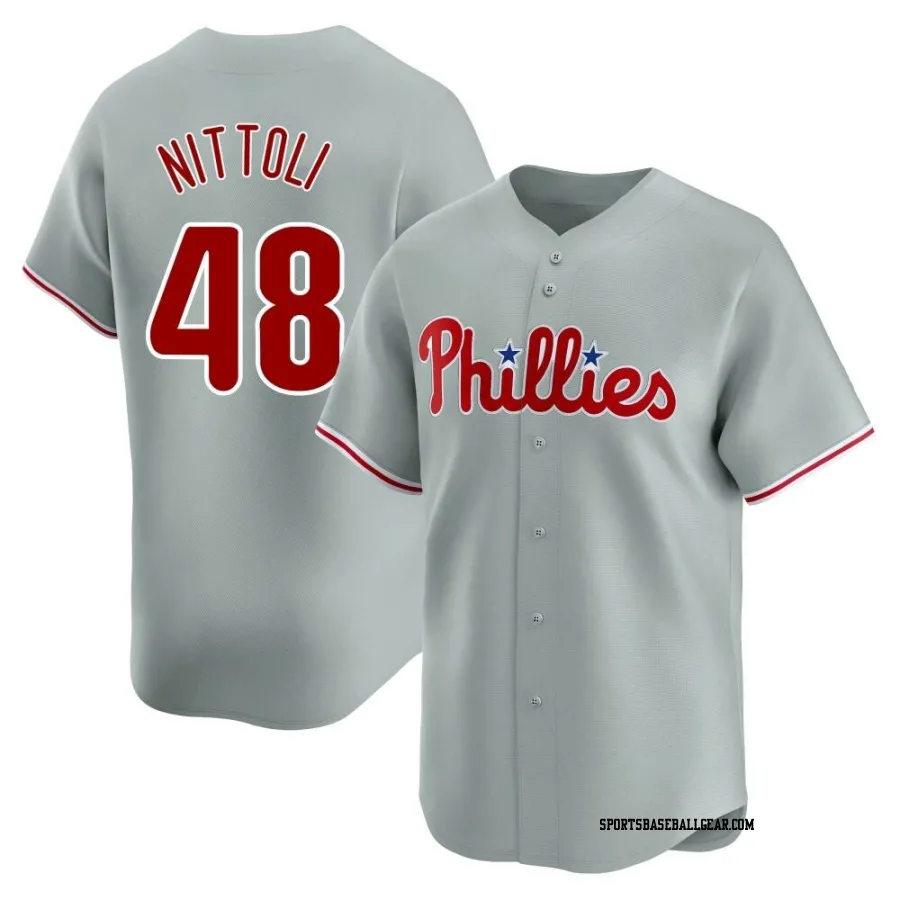 Vinny Nittoli Youth Philadelphia Phillies Gray Limited Away Jersey