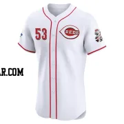 Vladimir Gutierrez Men's Cincinnati Reds White Elite Home Patch Jersey