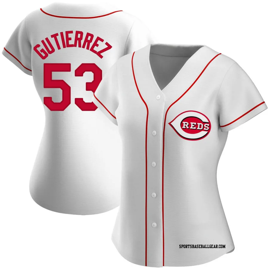 Vladimir Gutierrez Women's Cincinnati Reds White Replica Home Jersey