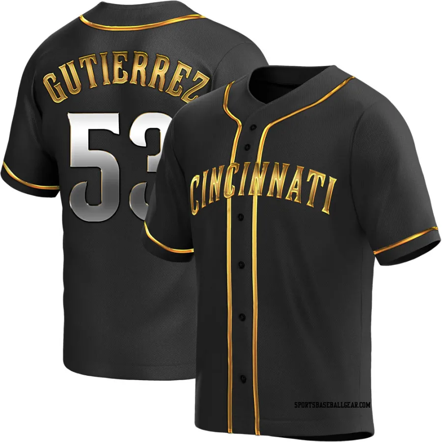 Vladimir Gutierrez Youth Cincinnati Reds Black Golden Replica Alternate Jersey