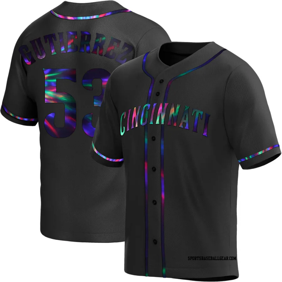 Vladimir Gutierrez Youth Cincinnati Reds Black Holographic Replica Alternate Jersey