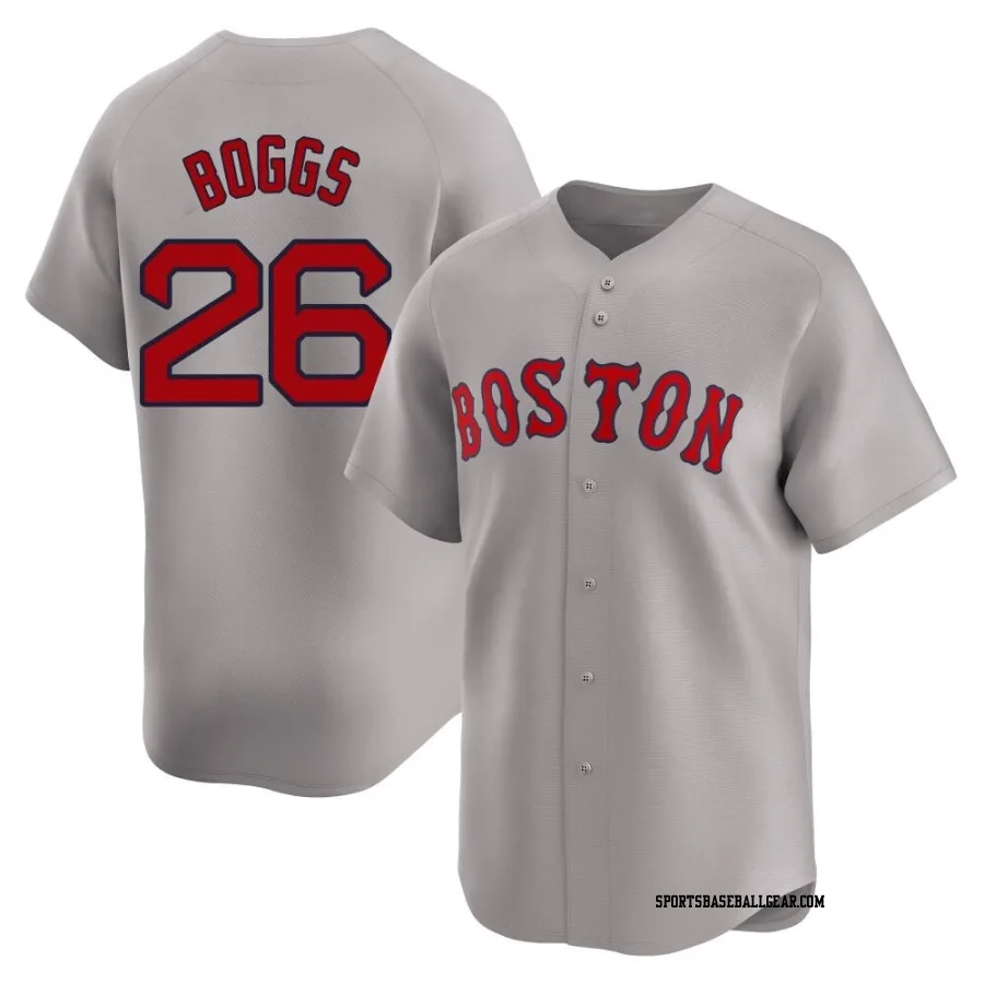 Wade Boggs Men's Boston Red Sox Gray Limited Away Jersey