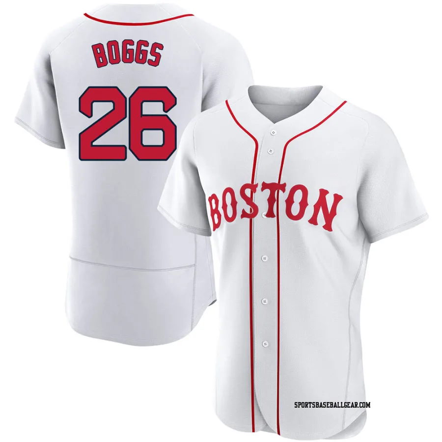 Wade Boggs Men's Boston Red Sox White Authentic 2021 Patriots' Day Jersey