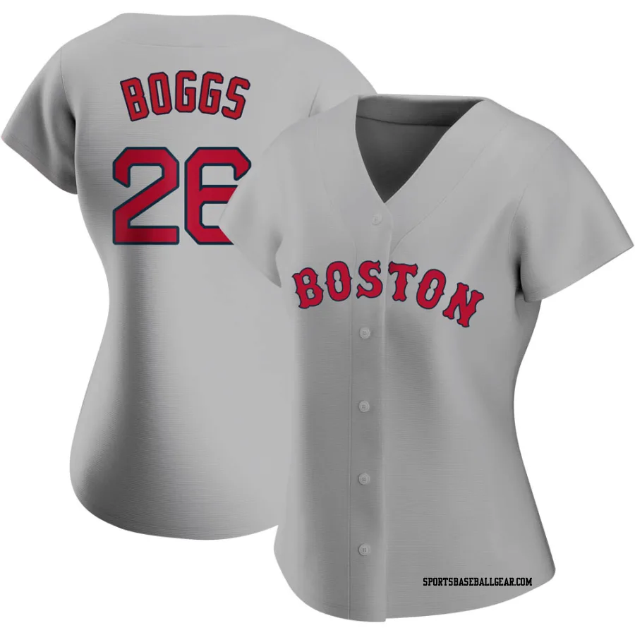 Wade Boggs Women's Boston Red Sox Gray Replica Road Jersey