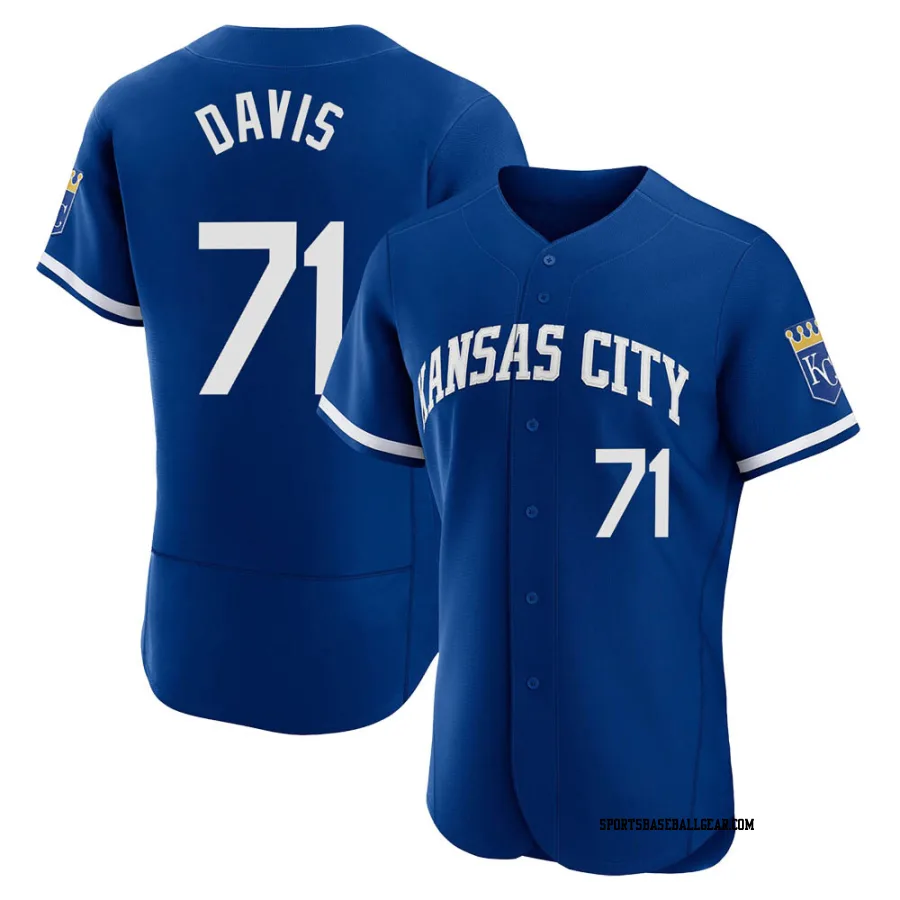 Wade Davis Men's Kansas City Royals Royal Authentic 2022 Alternate Jersey