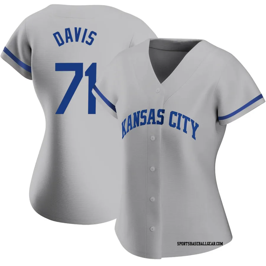Wade Davis Women's Kansas City Royals Gray Authentic 2022 Road Jersey