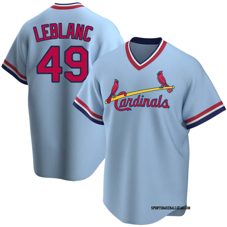 Wade LeBlanc Men's St. Louis Cardinals Light Blue Replica Road Cooperstown Collection Jersey