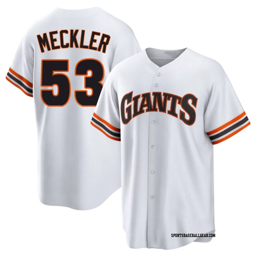 Wade Meckler Men's San Francisco Giants White Limited Throwback Cooperstown Collection Jersey