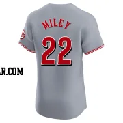 Wade Miley Men's Cincinnati Reds Gray Elite Road Jersey