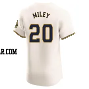 Wade Miley Men's Milwaukee Brewers Cream Elite Home Jersey