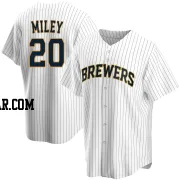 Wade Miley Men's Milwaukee Brewers White Replica Home Jersey