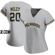 Wade Miley Women's Milwaukee Brewers Gray Authentic Road Jersey