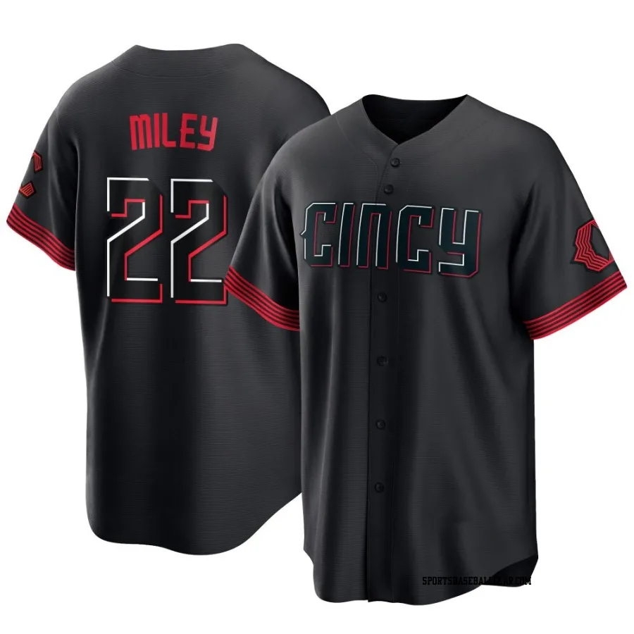 Wade Miley Youth Cincinnati Reds Black Replica 2023 City Connect Jersey