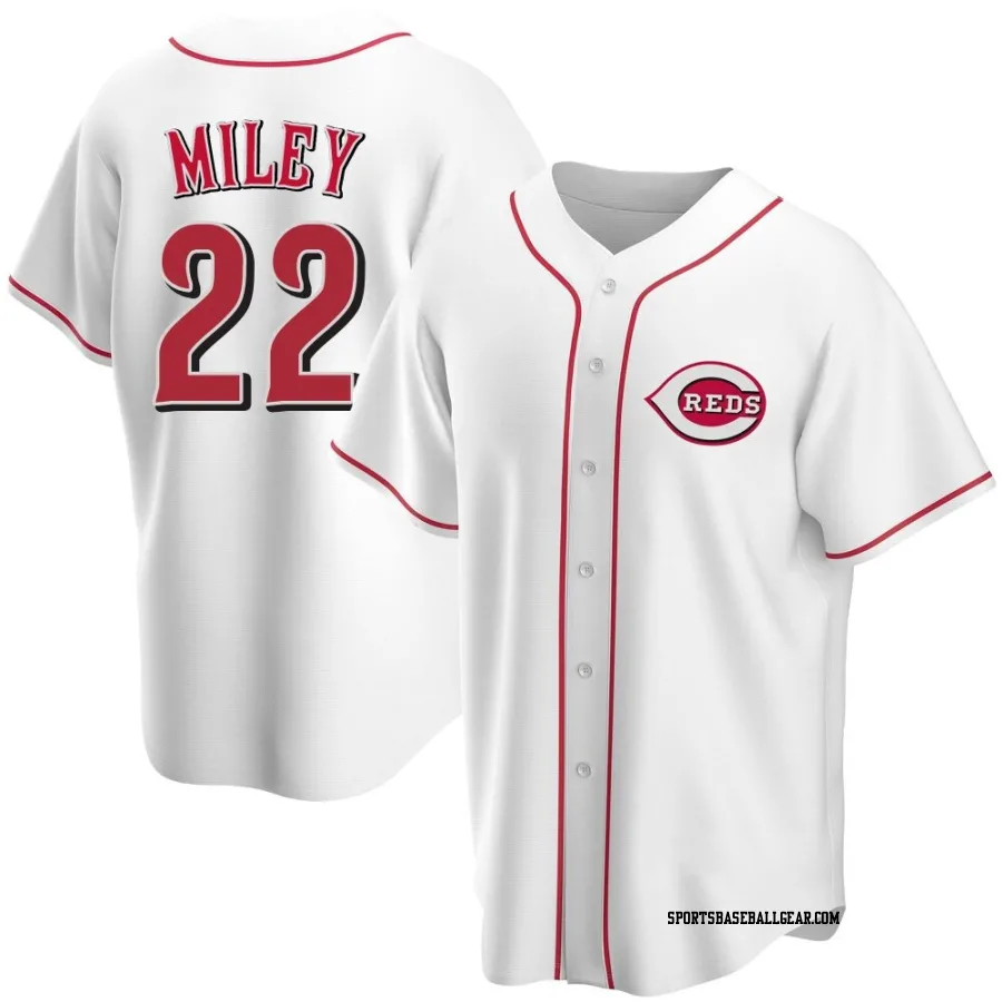 Wade Miley Youth Cincinnati Reds White Replica Home Jersey