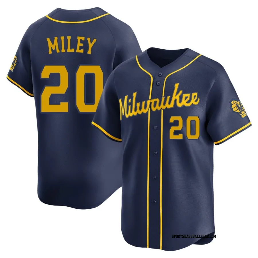 Wade Miley Youth Milwaukee Brewers Navy Limited Alternate Jersey