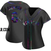 Wally Backman Women's New York Mets Black Holographic Replica Alternate Jersey