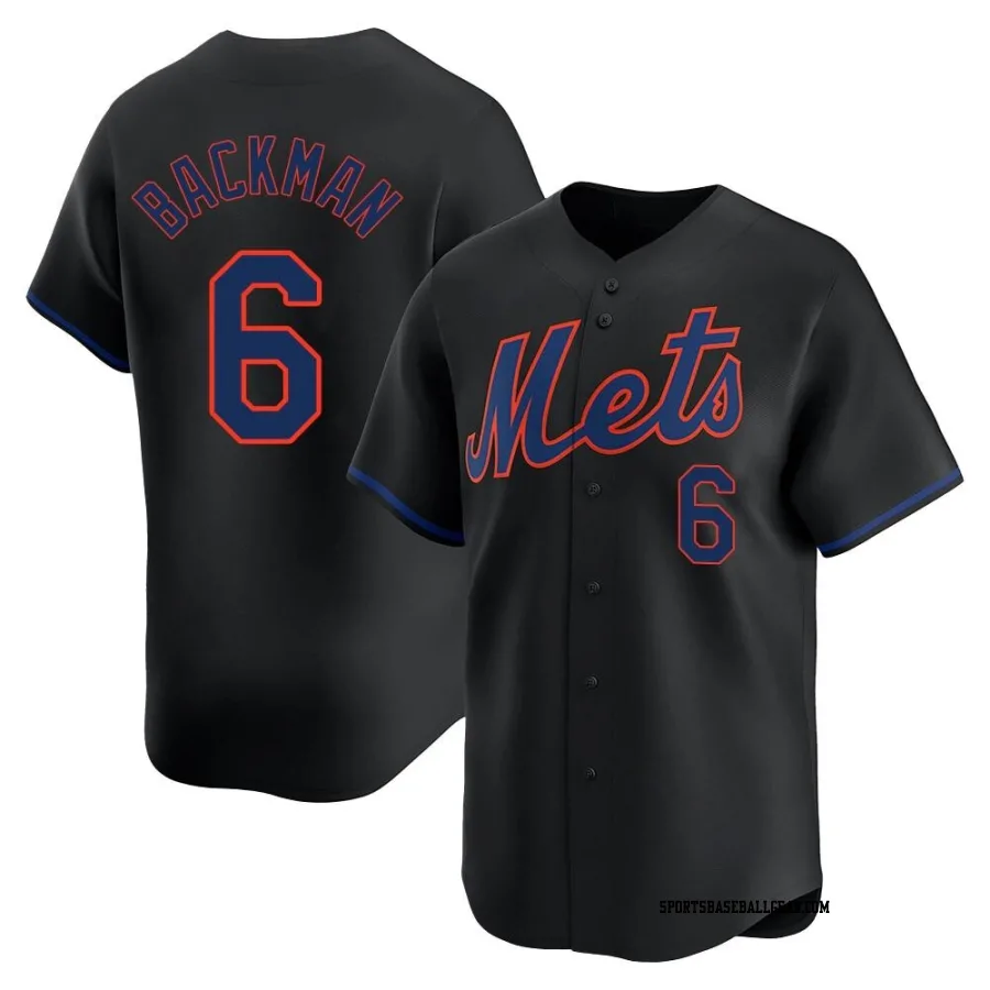 Wally Backman Youth New York Mets Black Limited Alternate Jersey