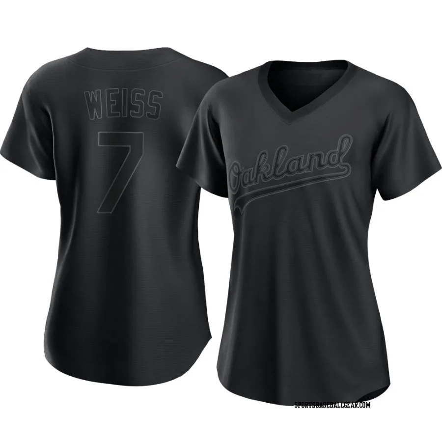 Walt Weiss Women's Oakland Athletics Black Replica Pitch Fashion Jersey