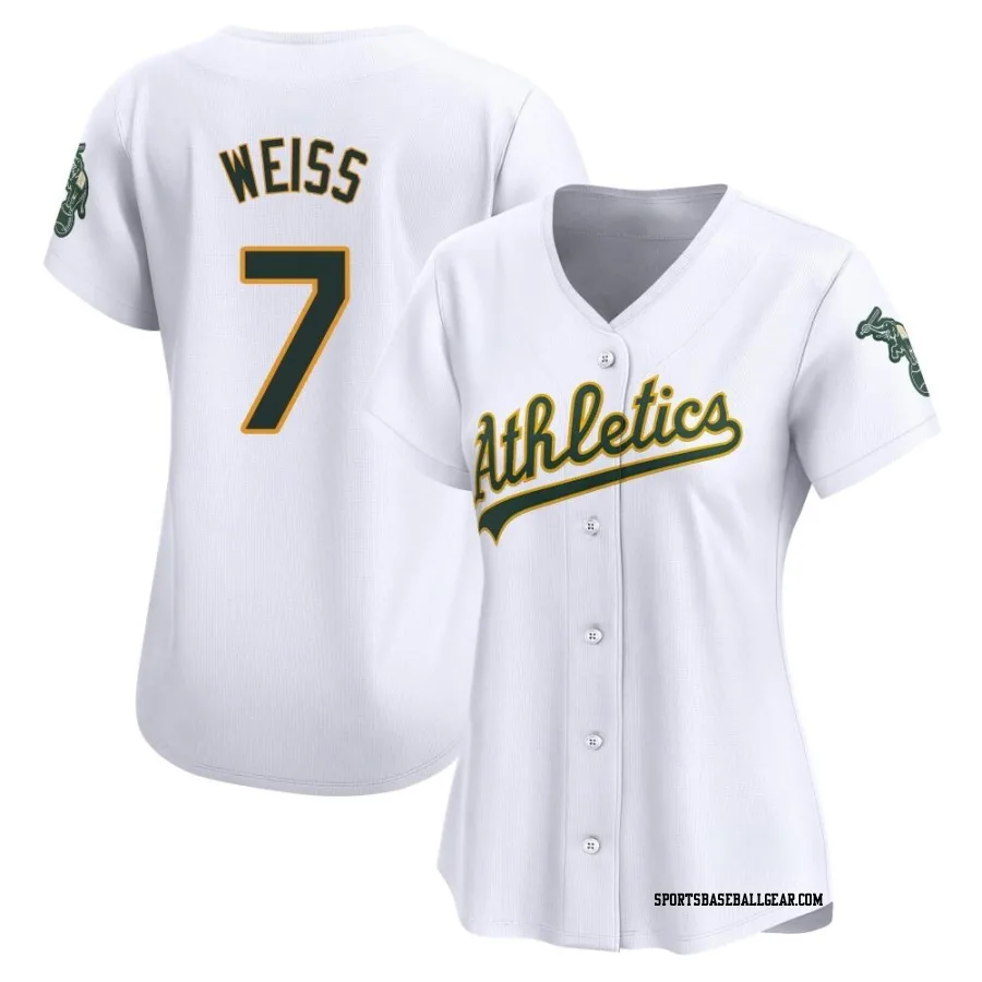 Walt Weiss Women's Oakland Athletics White Limited Home Jersey