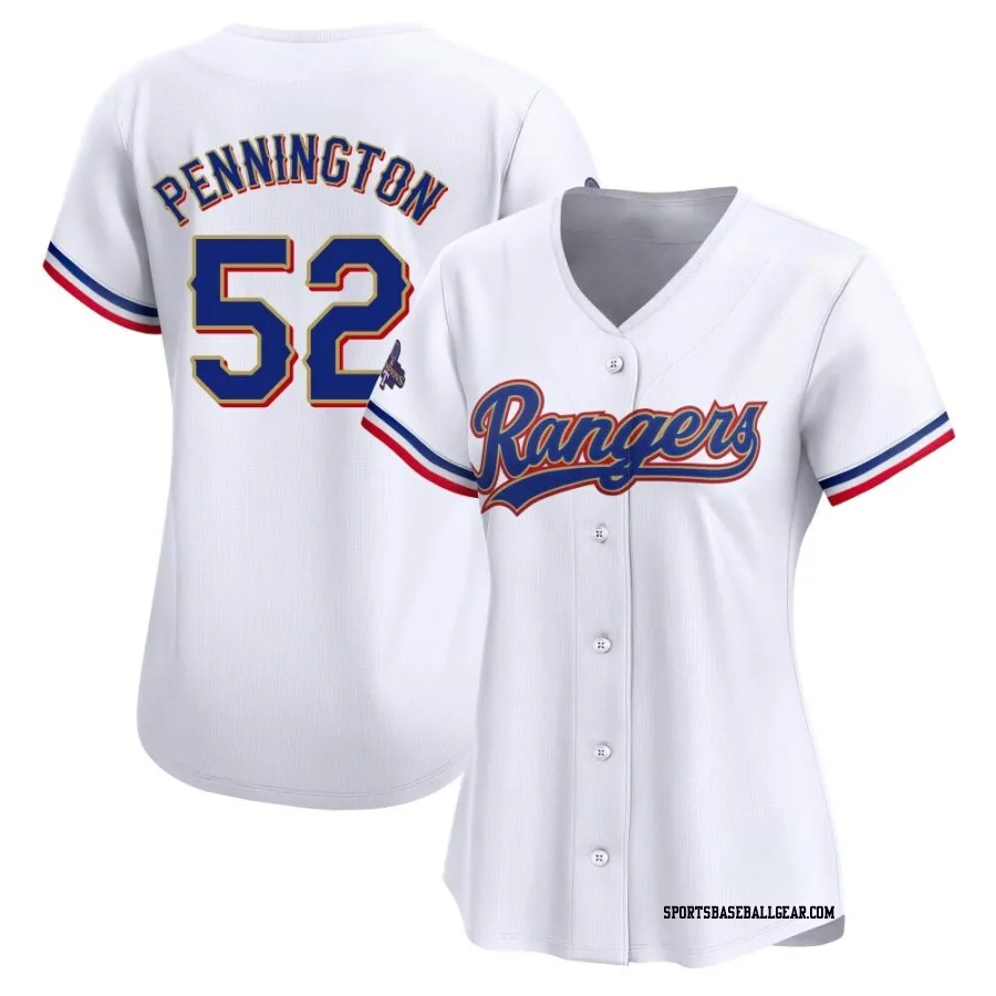 Walter Pennington Women's Texas Rangers Gold Limited White 2024 Collection Jersey