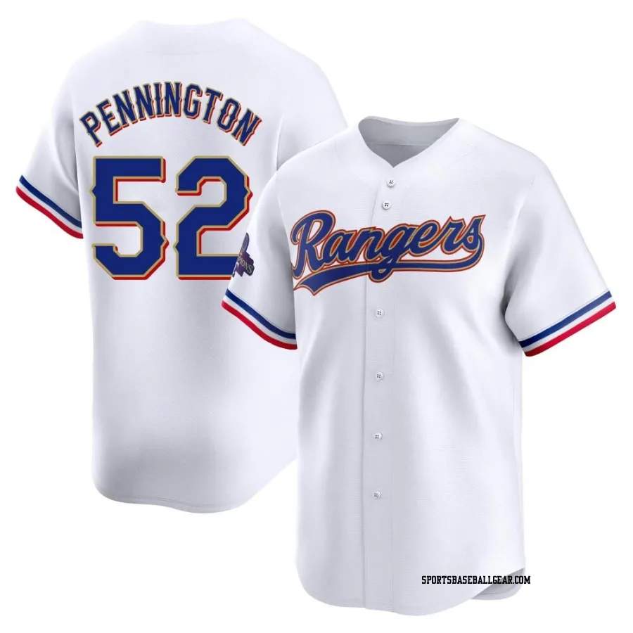 Walter Pennington Youth Texas Rangers Gold Limited White 2024 Collection Jersey