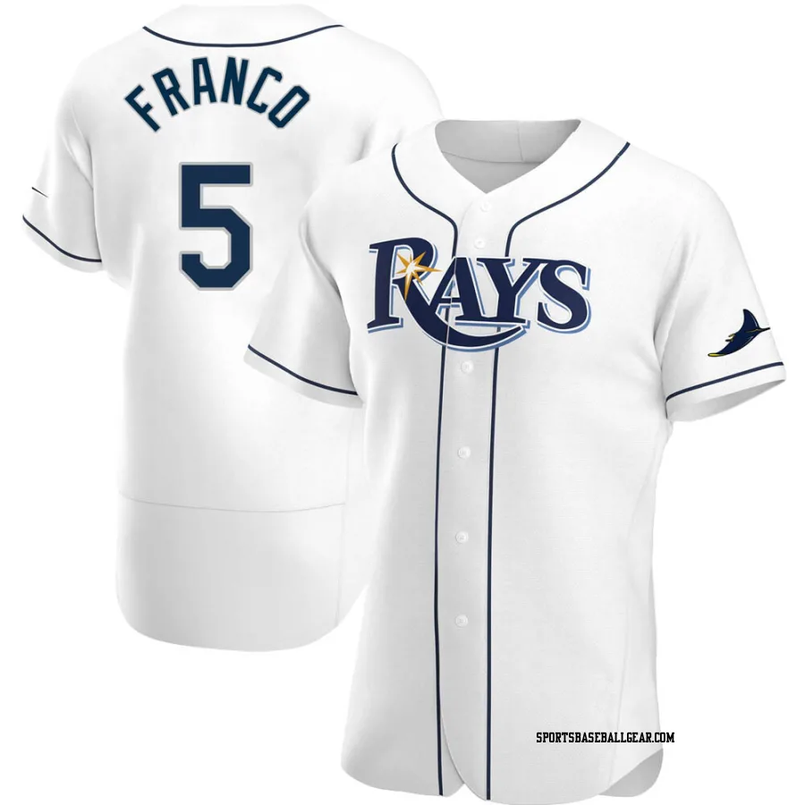 Wander Franco Men's Tampa Bay Rays White Authentic Home Jersey