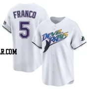 Wander Franco Men's Tampa Bay Rays White Limited Throwback Cooperstown Jersey