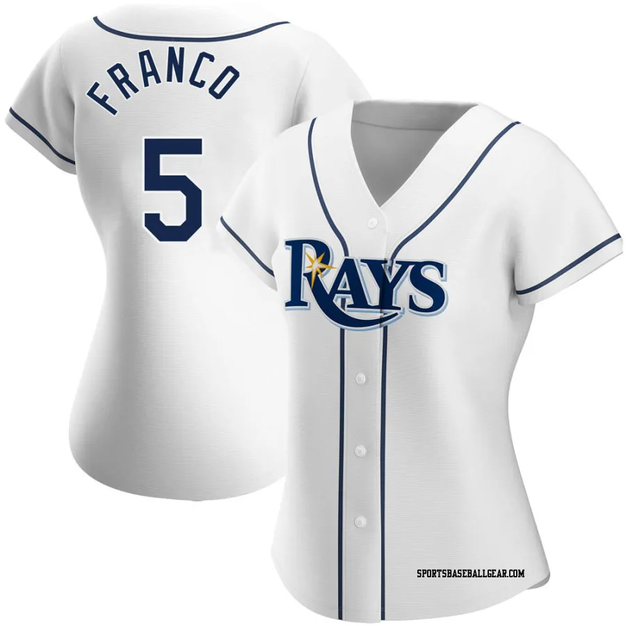 Wander Franco Women's Tampa Bay Rays White Replica Home Jersey