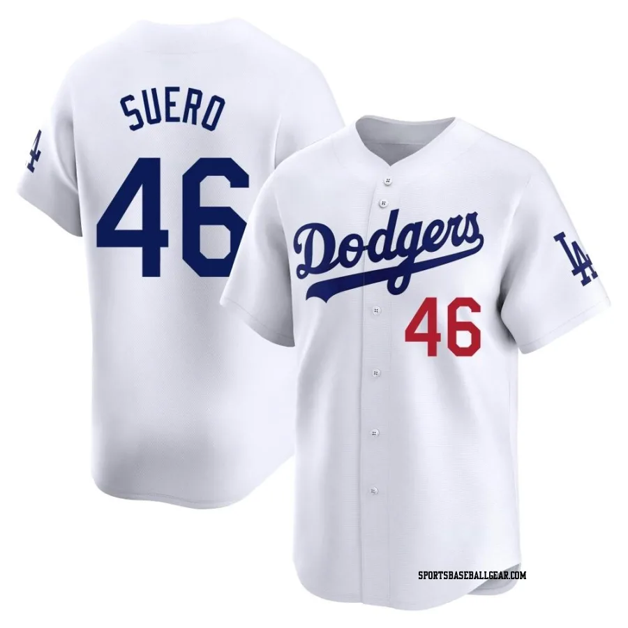 Wander Suero Youth Los Angeles Dodgers White Limited Home Jersey