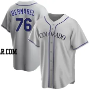 Warming Bernabel Men's Colorado Rockies Gray Replica Road Jersey