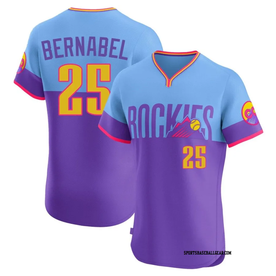 Warming Bernabel Men's Colorado Rockies Purple/Light Elite Blue 2025 City Connect Jersey