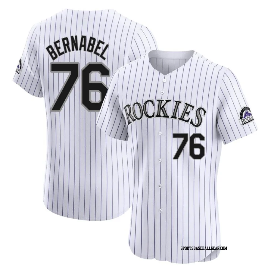 Warming Bernabel Men's Colorado Rockies White Elite Home Jersey