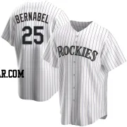 Warming Bernabel Men's Colorado Rockies White Replica Home Jersey