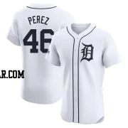 Wenceel Perez Men's Detroit Tigers White Elite Home Patch Jersey