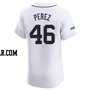Wenceel Perez Men's Detroit Tigers White Elite Home Patch Jersey