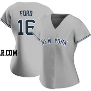 Whitey Ford Women's New York Yankees Gray Replica Road Name Jersey