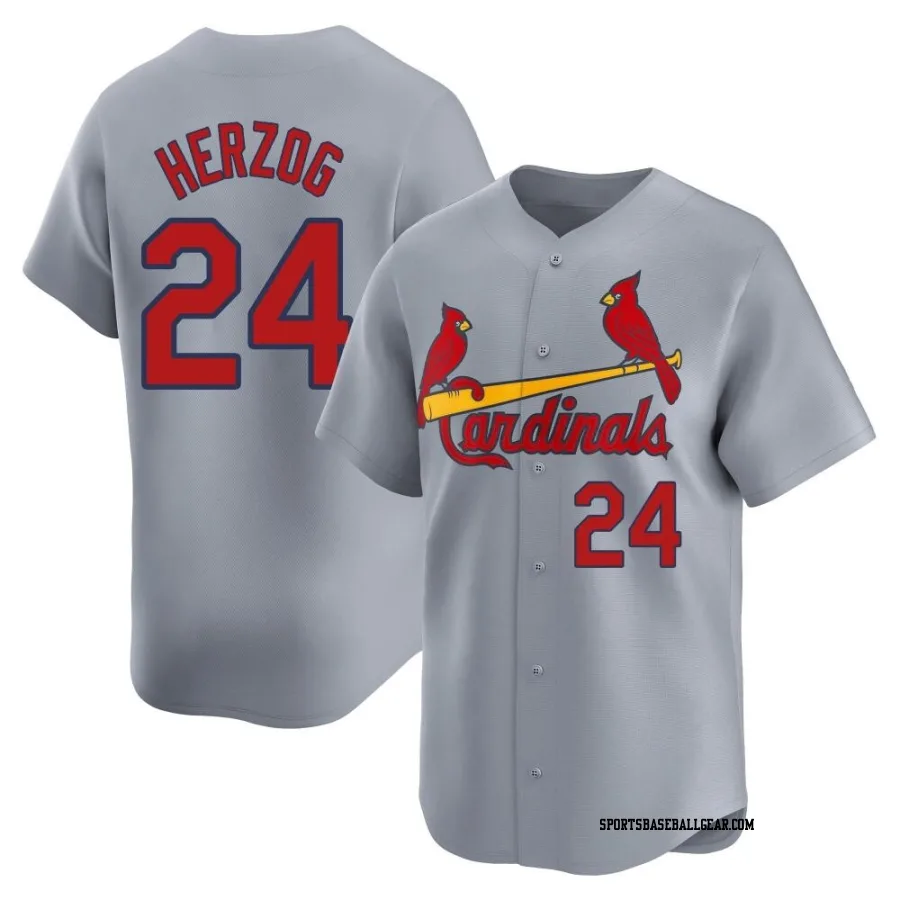 Whitey Herzog Youth St. Louis Cardinals Gray Limited Away Jersey