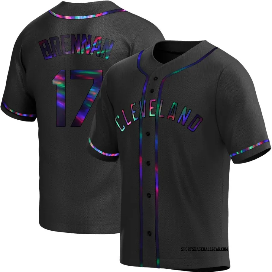 Will Brennan Men's Cleveland Guardians Black Holographic Replica Alternate Jersey