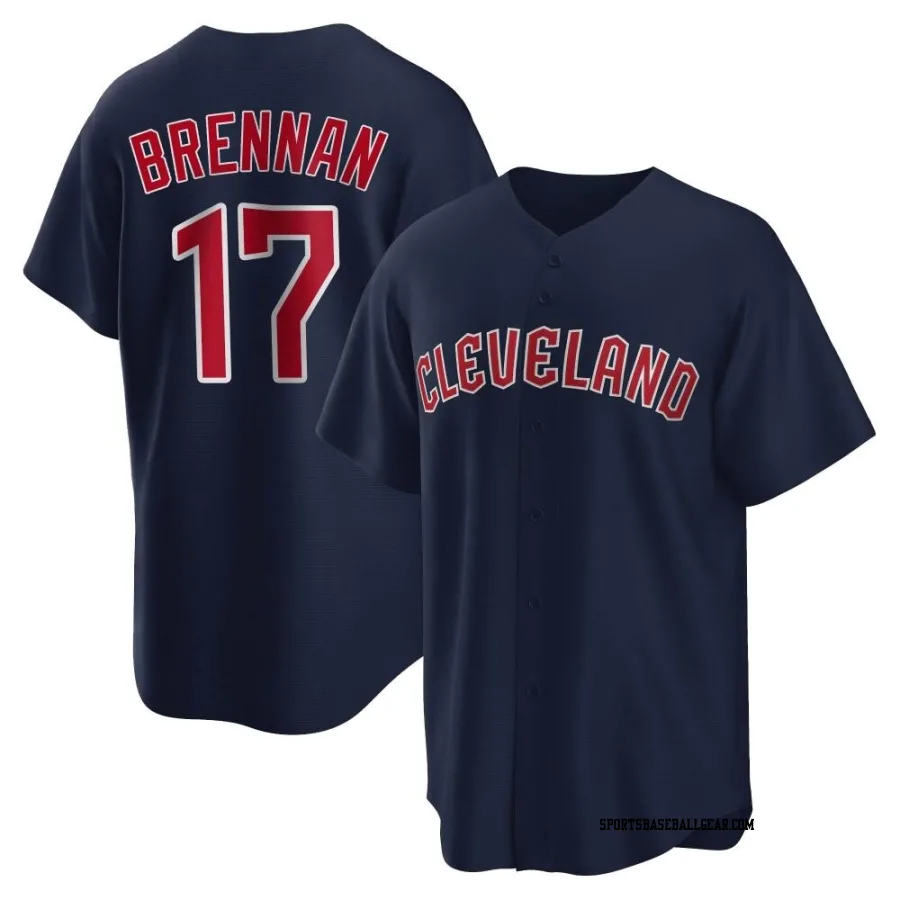 Will Brennan Men's Cleveland Guardians Navy Replica Alternate Jersey
