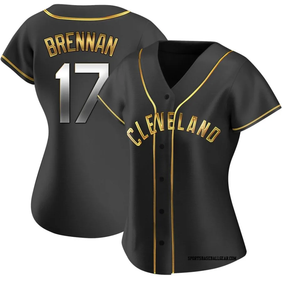 Will Brennan Women's Cleveland Guardians Black Golden Replica Alternate Jersey
