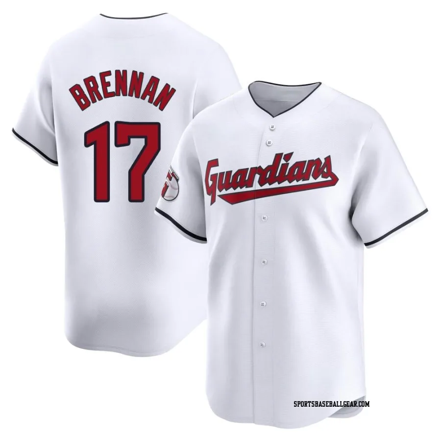 Will Brennan Youth Cleveland Guardians White Limited Home Jersey