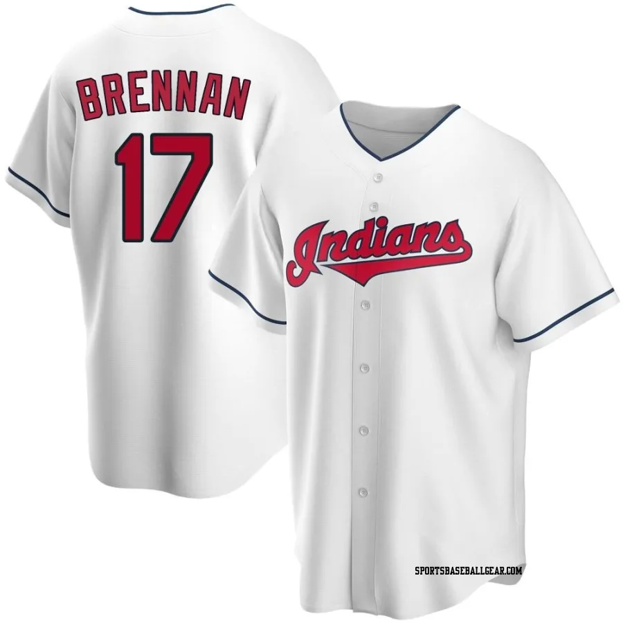 Will Brennan Youth Cleveland Guardians White Replica Home Jersey