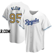Will Klein Men's Kansas City Royals Gold Replica White Home Jersey