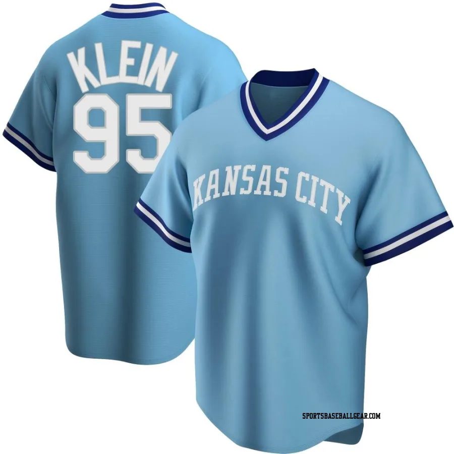 Will Klein Men's Kansas City Royals Light Blue Replica Road Cooperstown Collection Jersey