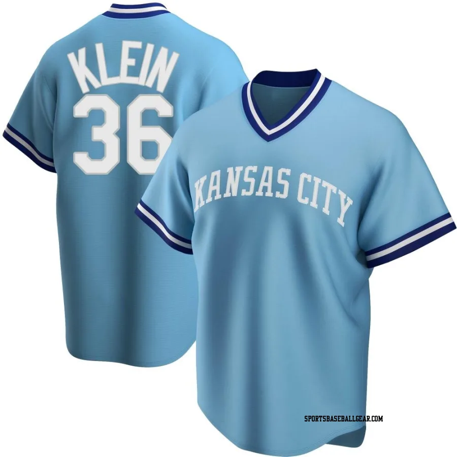 Will Klein Men's Kansas City Royals Light Blue Replica Road Cooperstown Collection Jersey