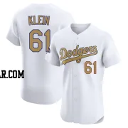 Will Klein Men's Los Angeles Dodgers Gold Elite White 2025 Collection Jersey