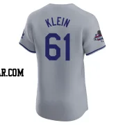 Will Klein Men's Los Angeles Dodgers Gray Elite Road World Series Champions Jersey