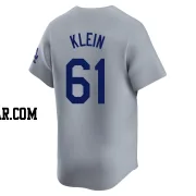 Will Klein Men's Los Angeles Dodgers Gray Limited Away 2024 World Series Jersey
