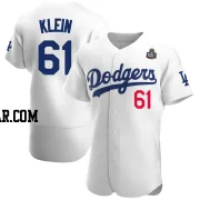 Will Klein Men's Los Angeles Dodgers White Authentic Home Official 2024 World Series Jersey